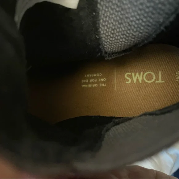 Toms Esme Iron Grey Suede & Jacquard Boots Women’s 6 Like New - Picture 12 of 14